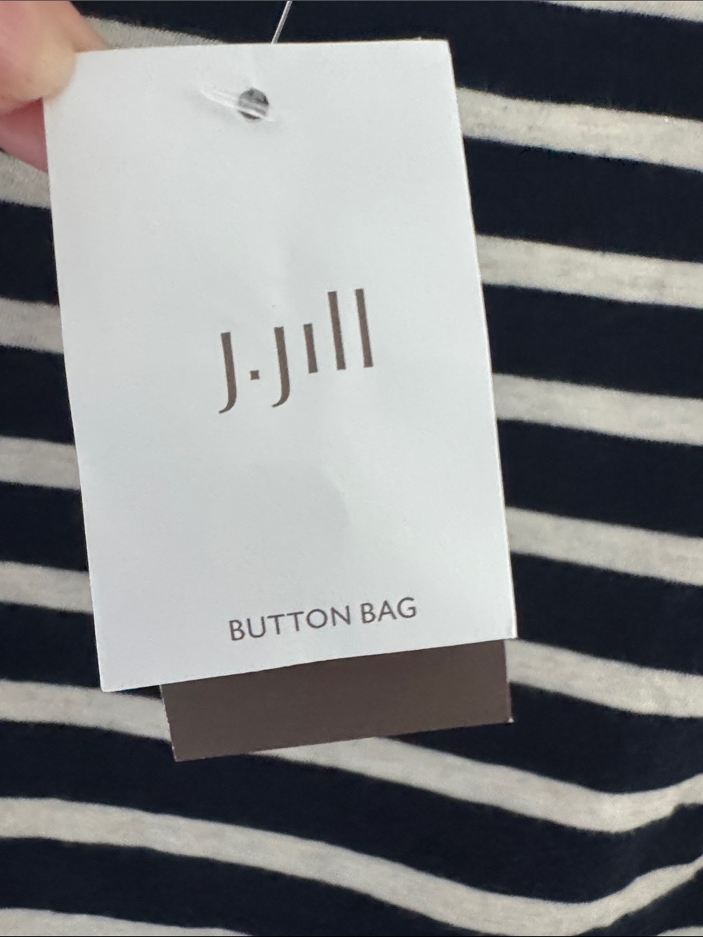 J. Jill Navy and White Striped Knit Top Large NWT - Picture 4 of 6
